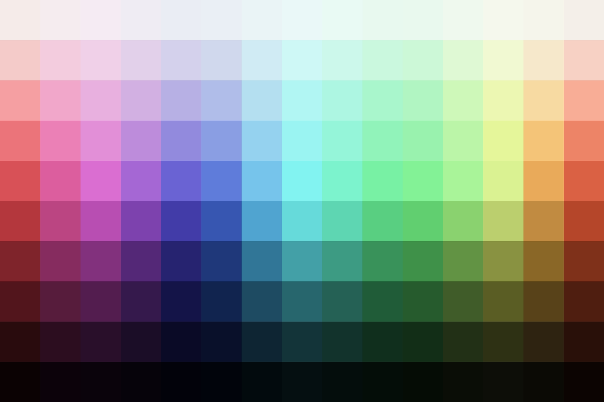 Color palette showing the adjusted hues from this Aerocolor IV Lightroom Preset.