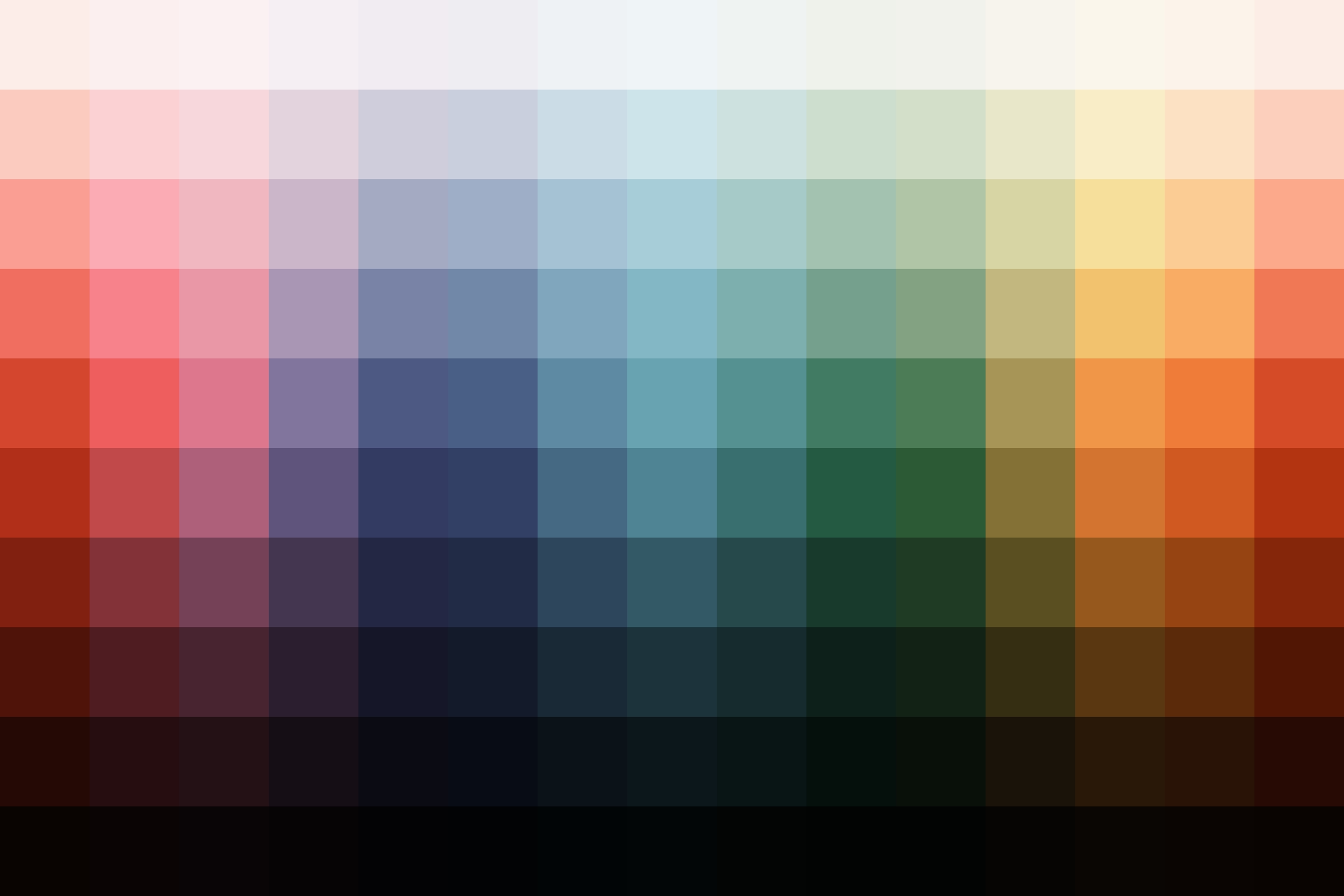 Color palette showing the adjusted hues from this Black Lightroom Preset.