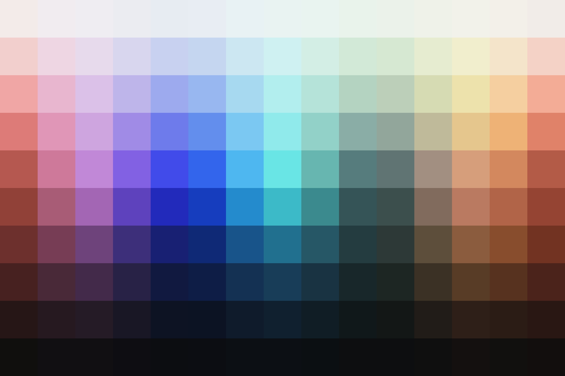 Color palette showing the adjusted hues from this Blue Car LUT.