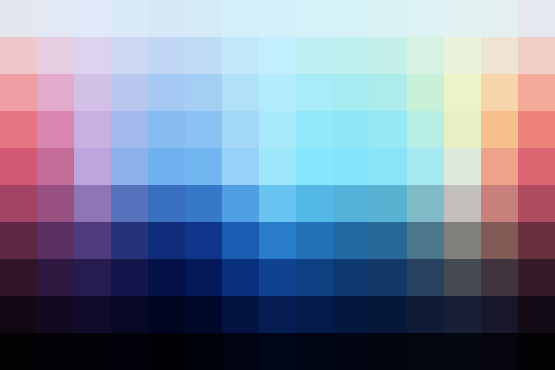 Color palette showing the adjusted hues from this Blue Concert Lightroom Preset.