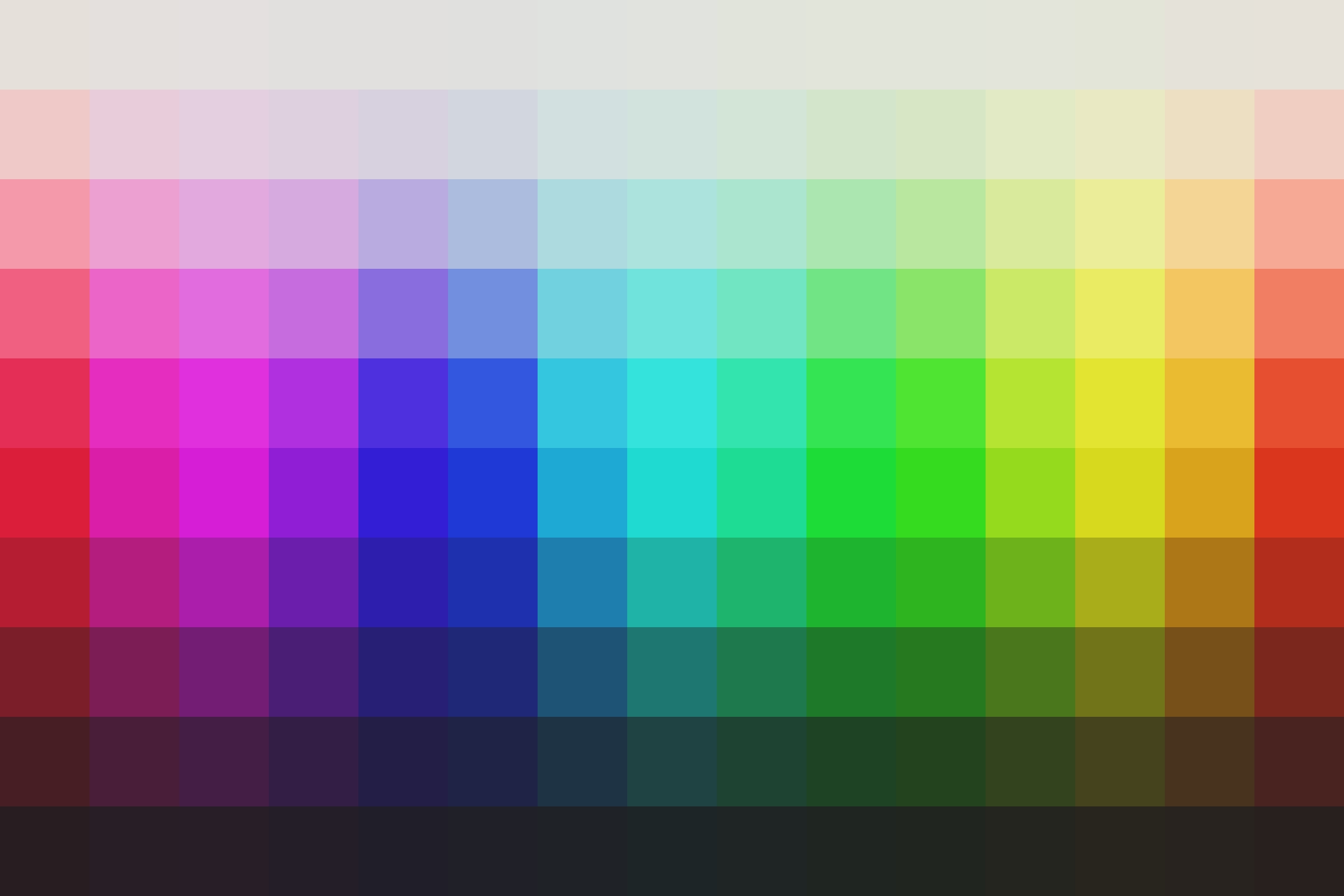 Color palette showing the adjusted hues from this Brannan Lightroom Preset.