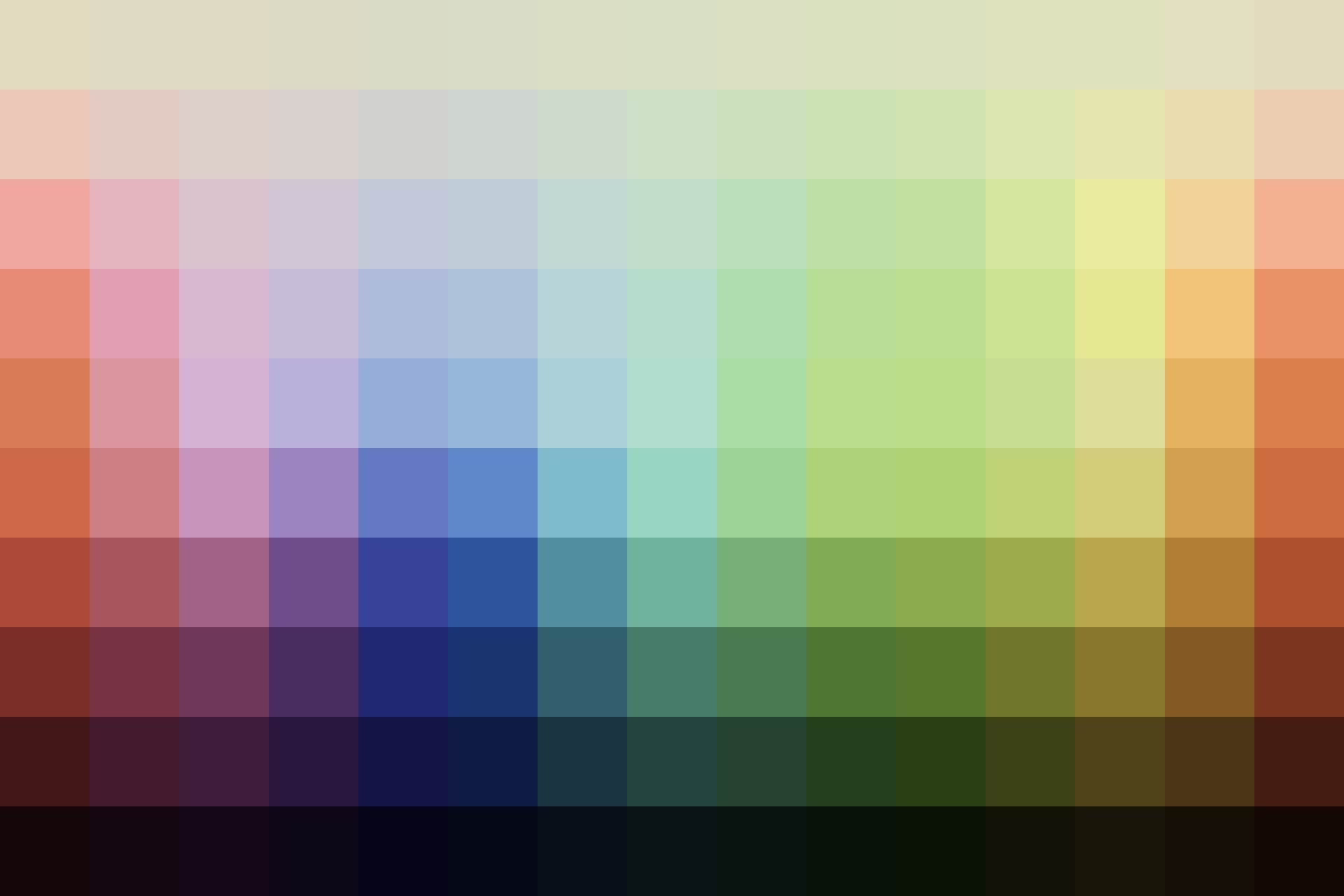 Color palette showing the adjusted hues from this Classic Retro Lightroom Preset.