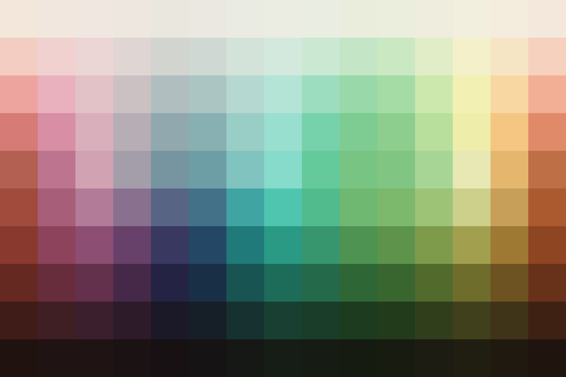 Color palette showing the adjusted hues from this Classic Wedding LUT.