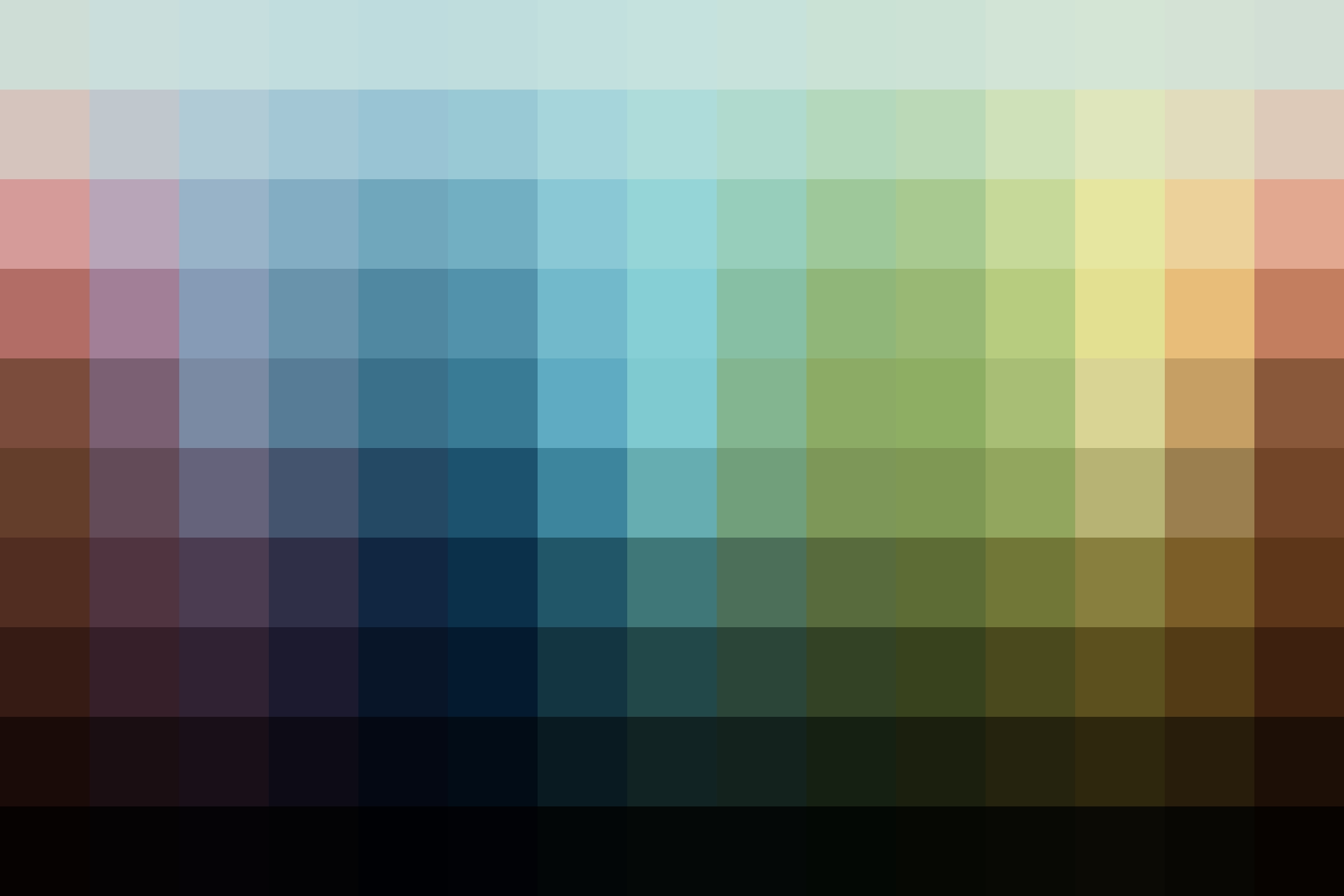Color palette showing the adjusted hues from this Dope Thief LUT.
