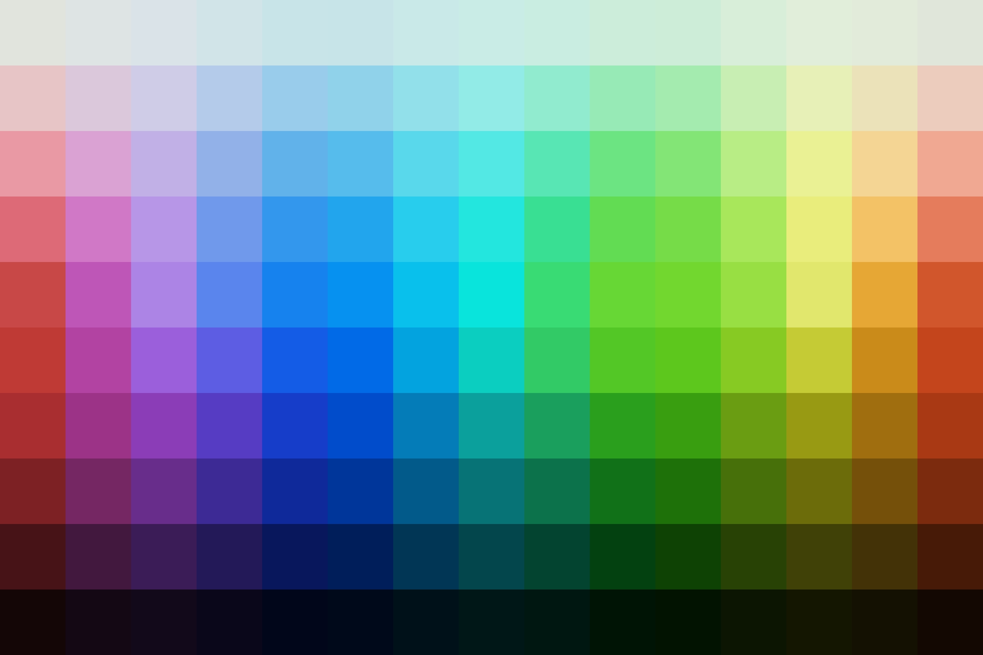 Color palette showing the adjusted hues from this Dreamy Cinematic LUT.