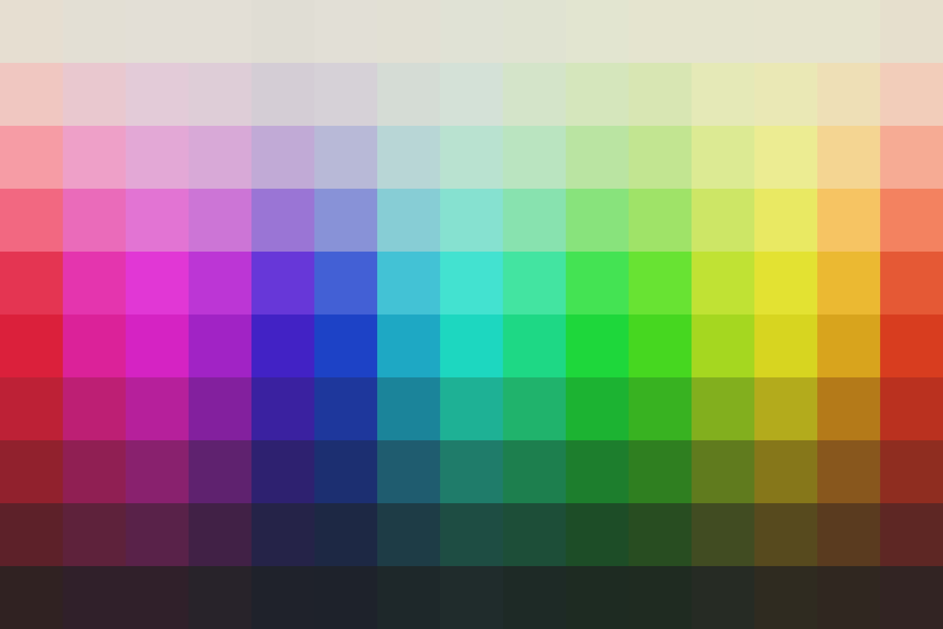 Color palette showing the adjusted hues from this Earlybird Lightroom Preset.
