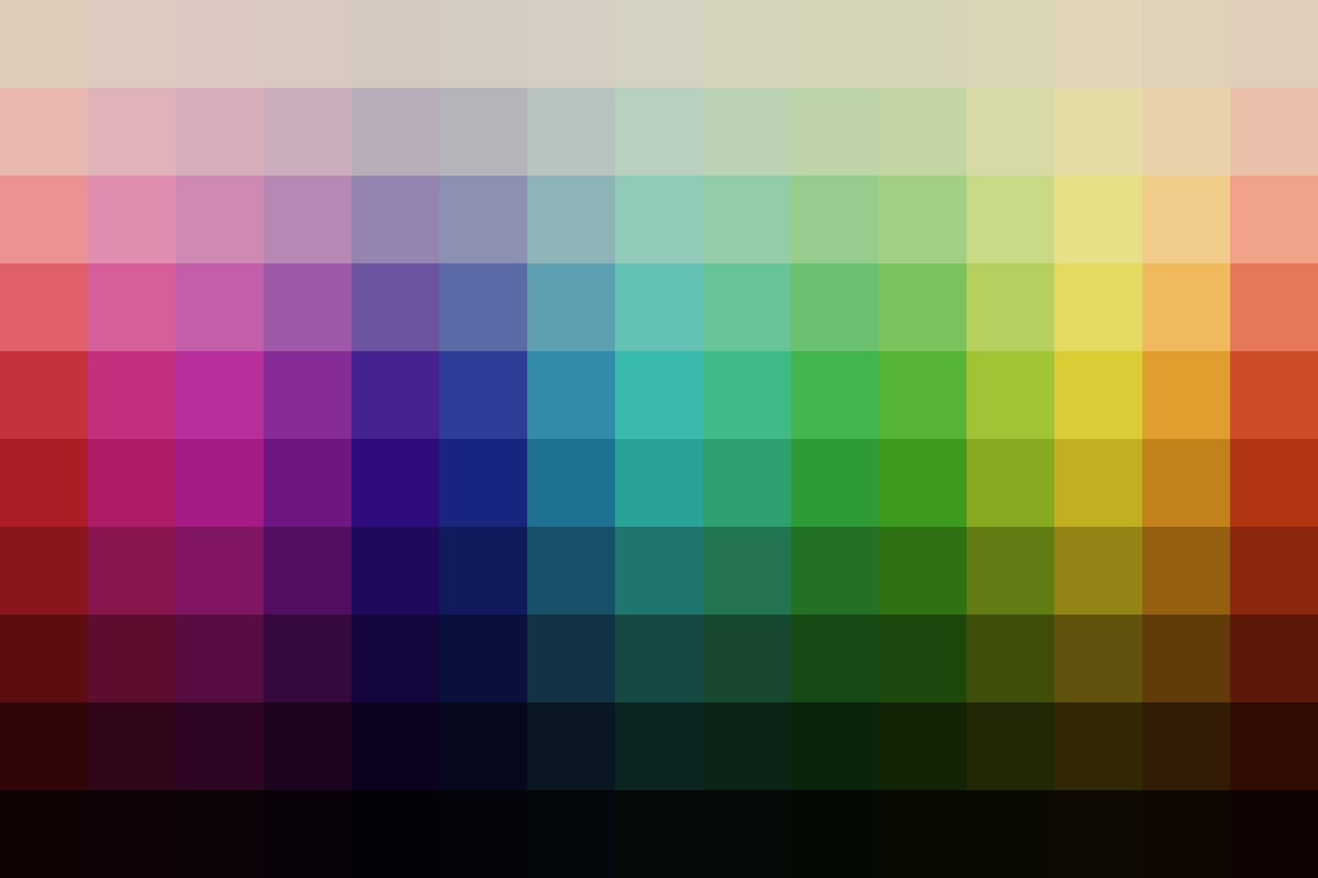 Color palette showing the adjusted hues from this Grainy Renaissance Lightroom Preset.