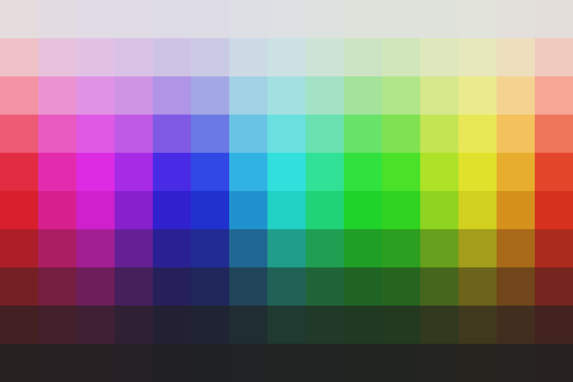 Color palette showing the adjusted hues from this Hefe Lightroom Preset.
