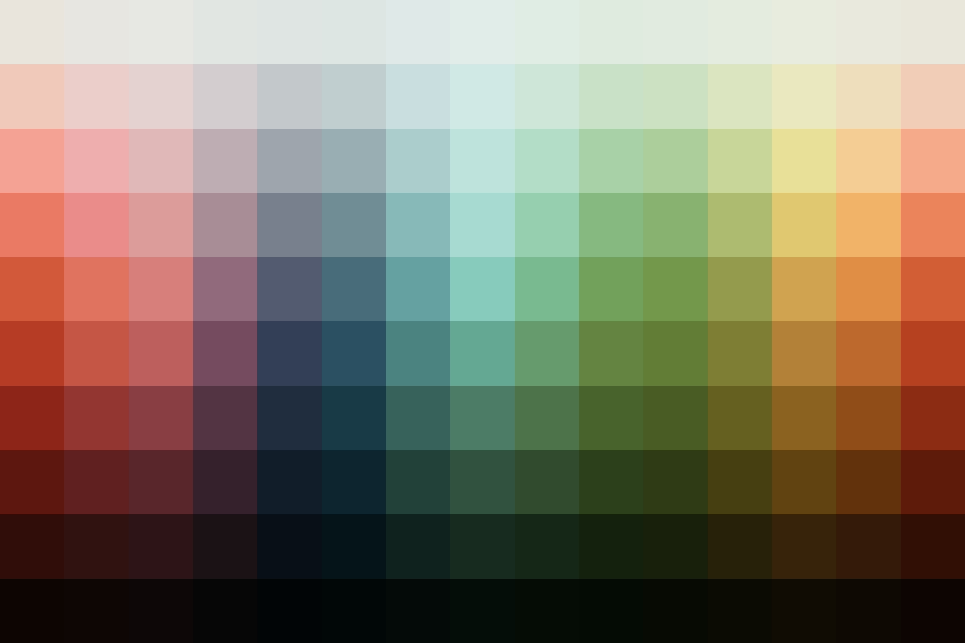 Color palette showing the adjusted hues from this Italy Lightroom Preset.