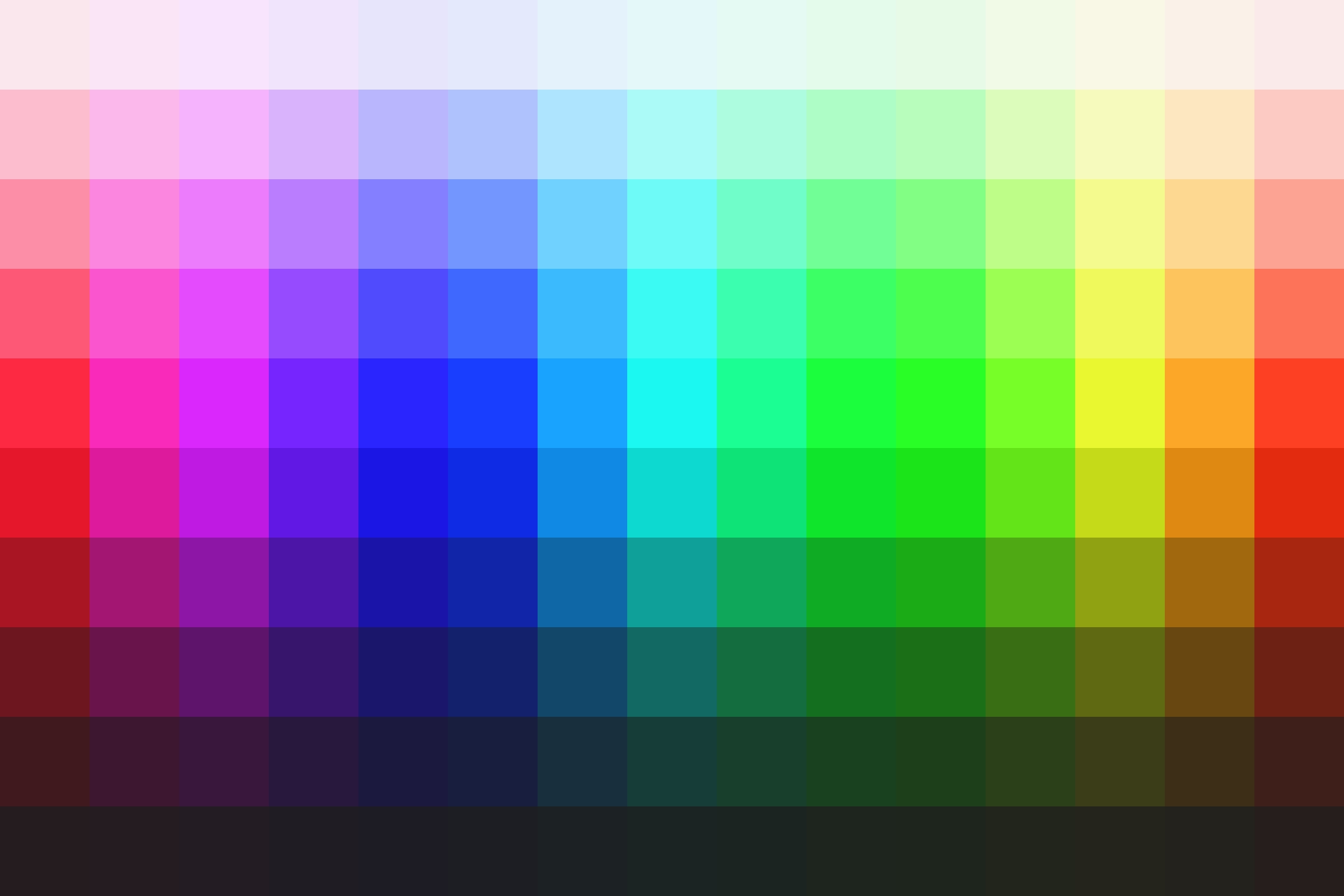 Color palette showing the adjusted hues from this Matte Automotive LUT.
