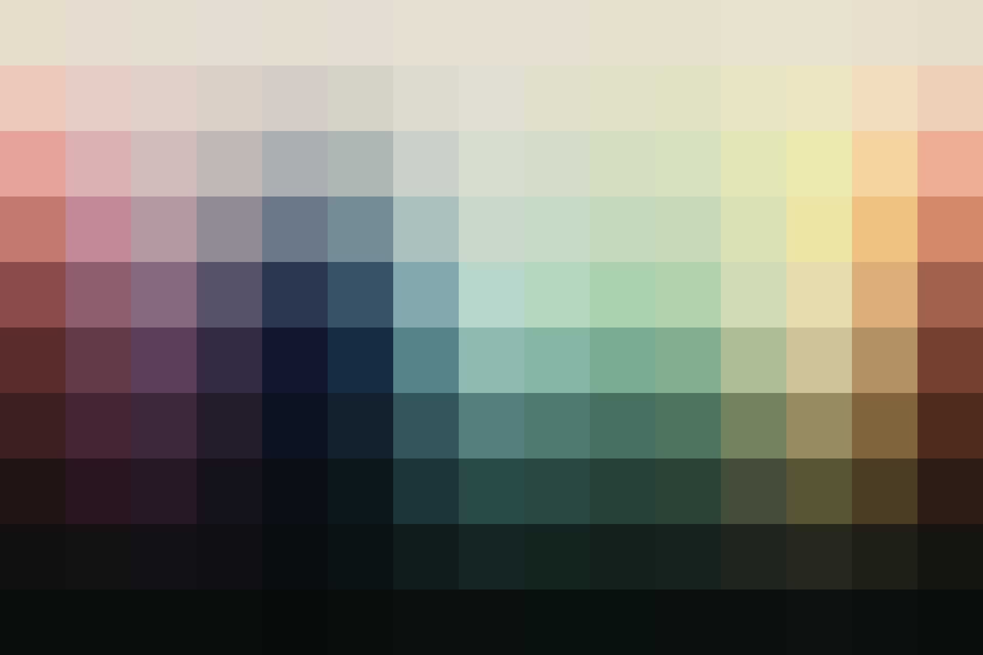 Color palette showing the adjusted hues from this metal Grunge LUT.