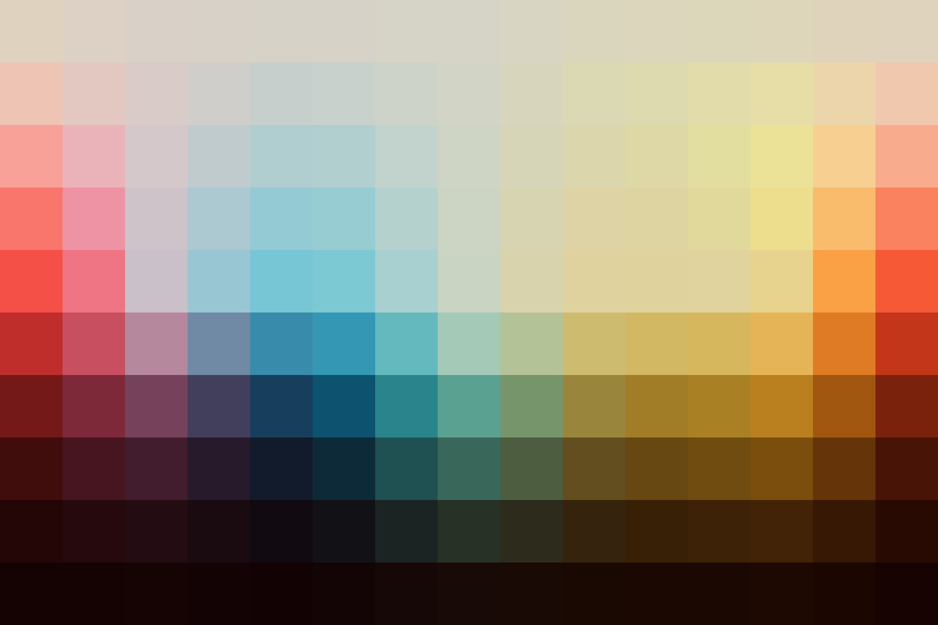 Color palette showing the adjusted hues from this Moody Yellow Lightroom Preset.