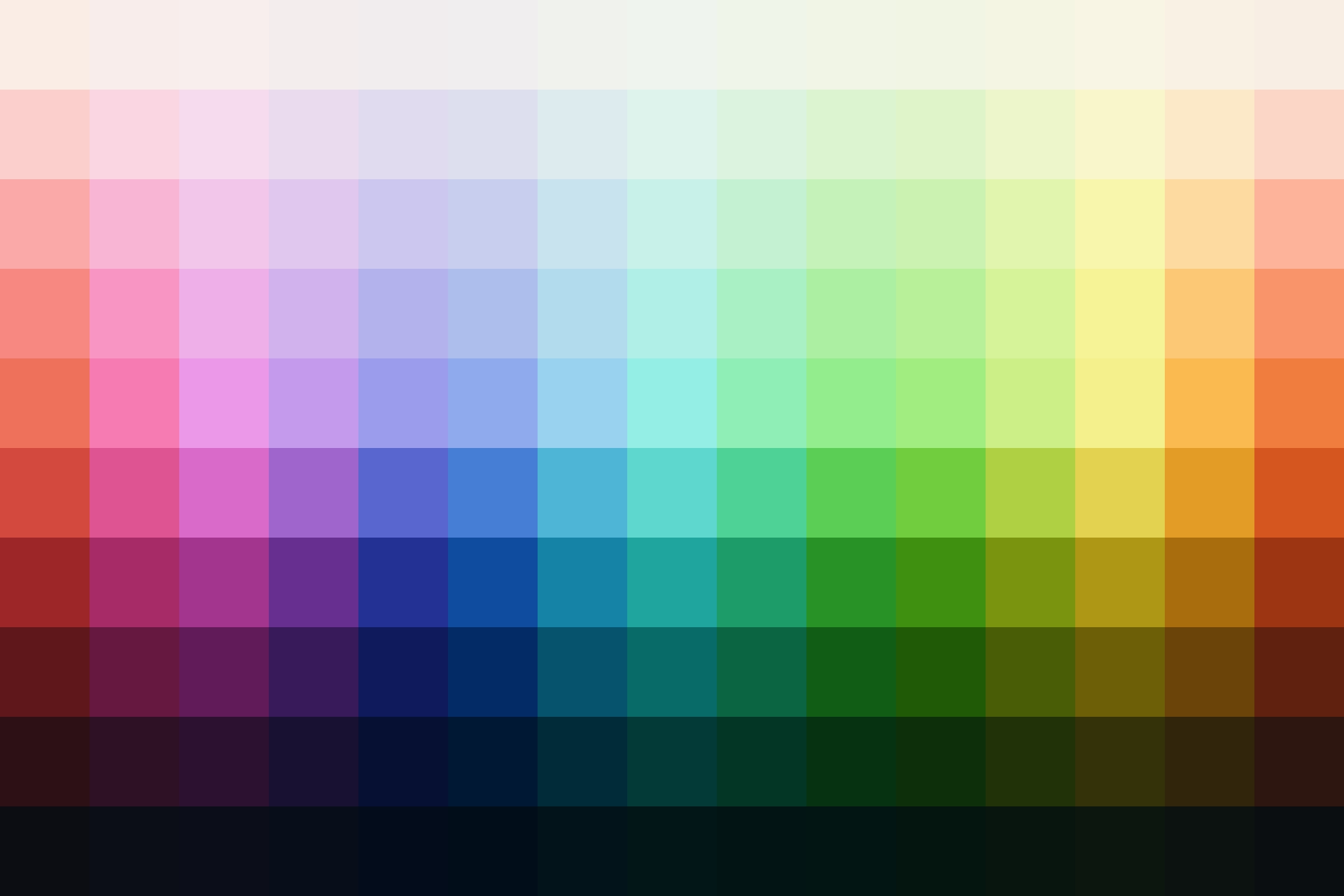 Color palette showing the adjusted hues from this Refined Wedding LUT.