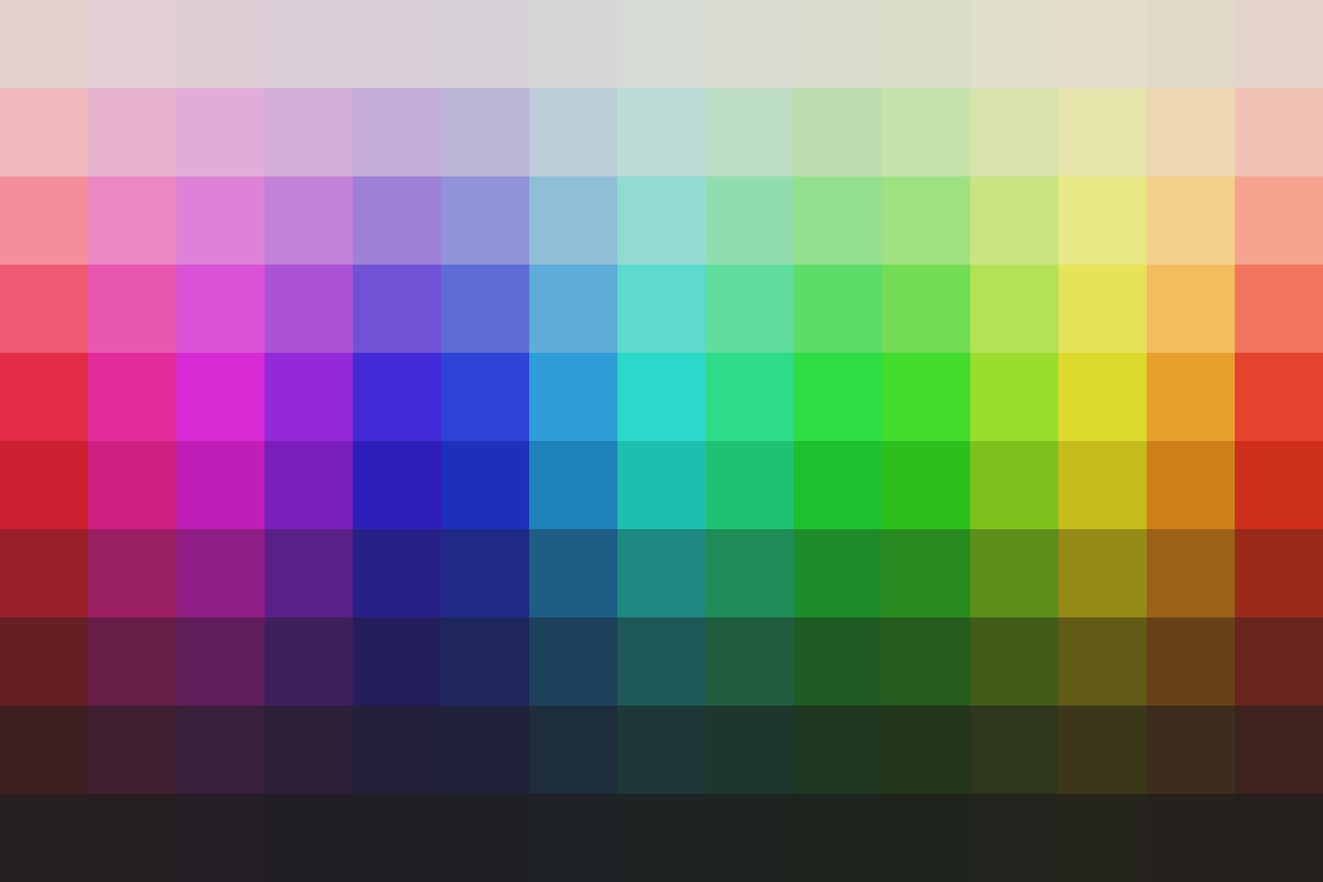 Color palette showing the adjusted hues from this Sutro Lightroom Preset.