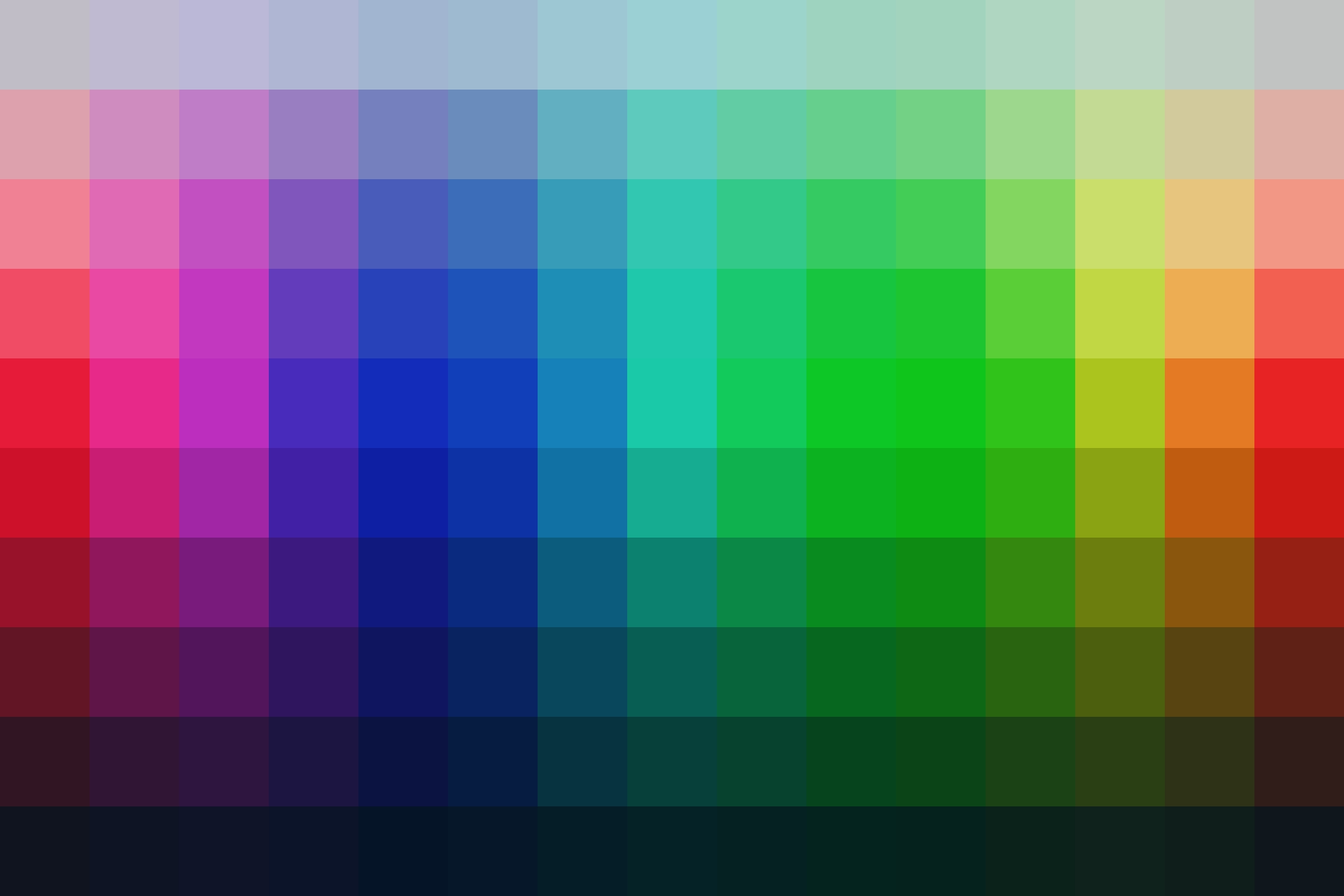 Color palette showing the adjusted hues from this The Phoenician Scheme Jungle LUT.