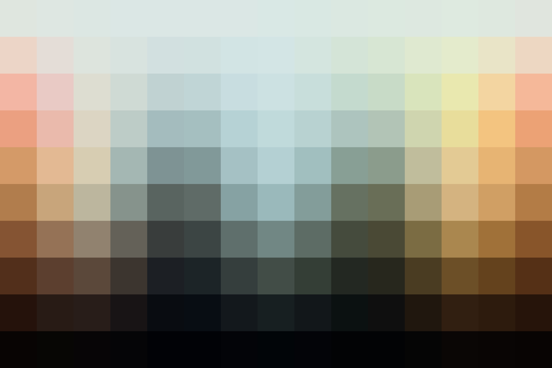 Color palette showing the adjusted hues from this Underground LUT.