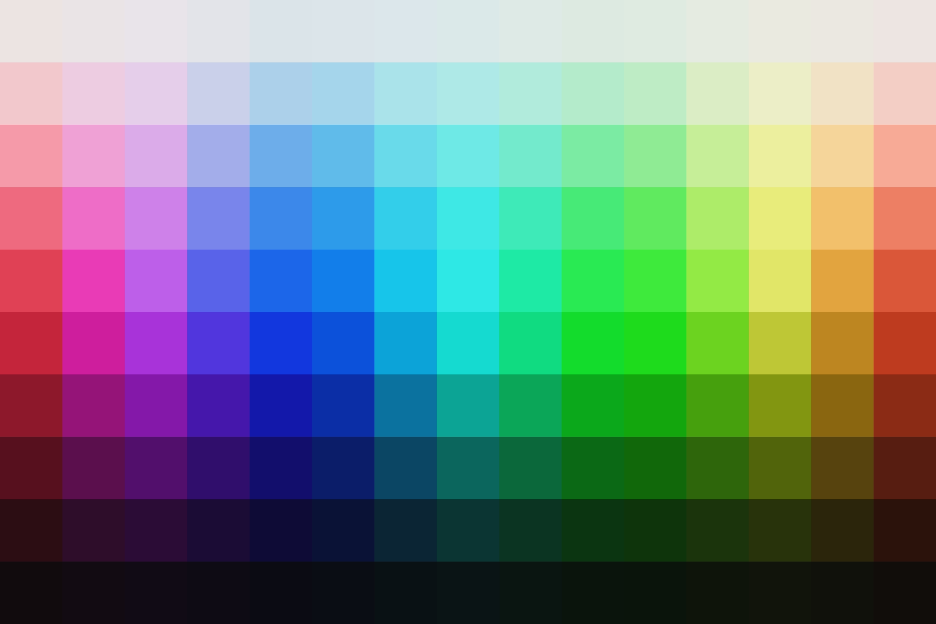 Color palette showing the adjusted hues from this Villa LUT.